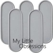 NEW Tupperware Set 5 Modular Mates Super Oval Greystone Gray Seals Replacement