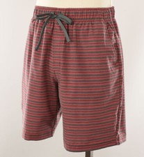 PrAna Mens Rust Stripe E-Waist Stretch Board Shorts LARGE UPF 50 NWT