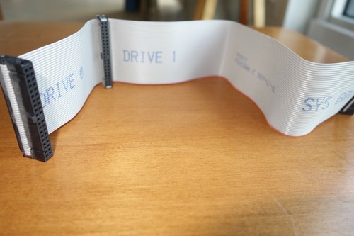 *VINTAGE* IDE 40-pin 2-Drive Internal RIBBON CABLE PC Mac DOS Linux Windows XP G - 第 1/2 張圖片