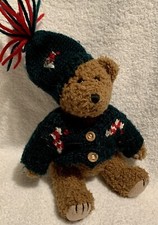Vintage 1998 Hugfun Jointed Teddy Bear Winter Hat Sweater Christmas Plush 9  