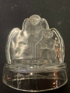 Vintage Angels Lead Like Glass Candle Holder