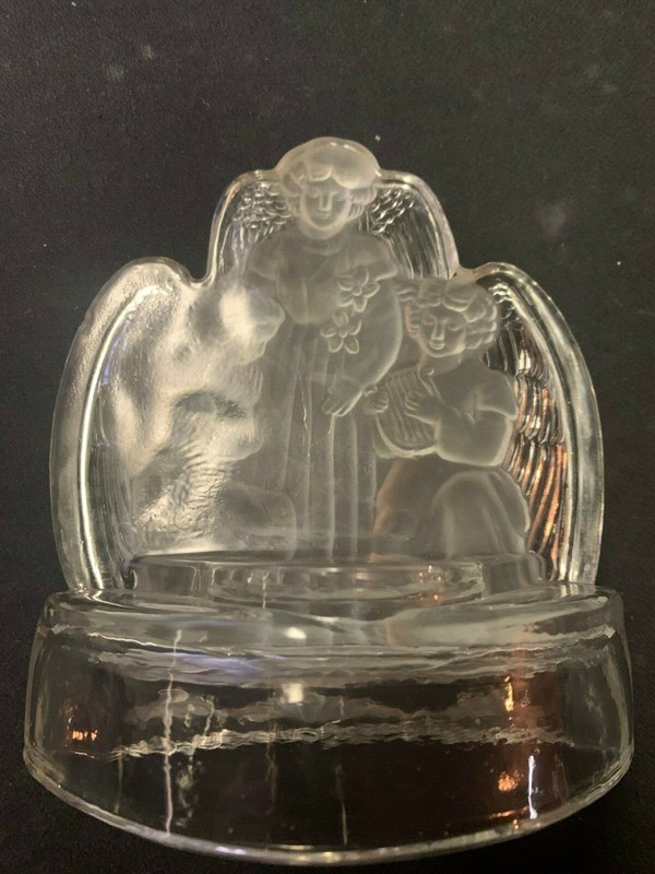 Vintage Angels Lead Like Glass Candle Holder