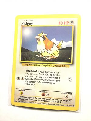 PIDGEY - 57/102 - Base Set - Pokemon Card - NM