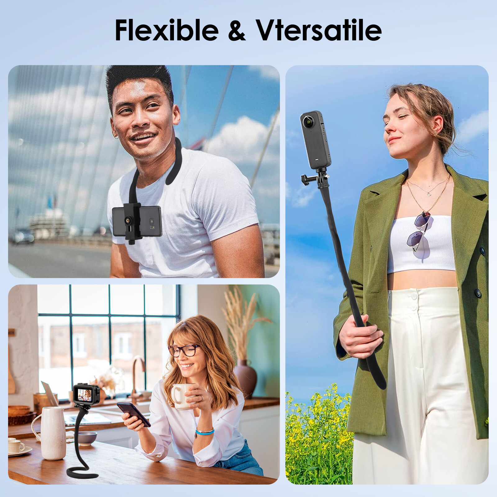 Camera Phone Holder For GoPro Hero13/12 Insta360 Motorcycle Bike Handlebar Mount