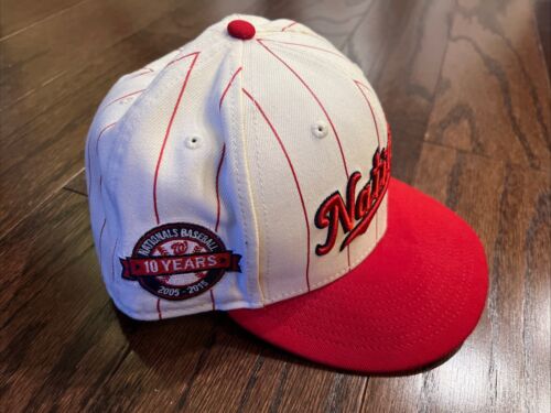 Custom Washington Nationals Off White Nadelstreifen New Era 59fifty 7 5/8 Cap Cupid - Bild 3 von 4