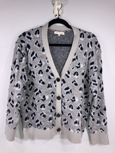 Retrology Cardigan Sweater Gray Black 