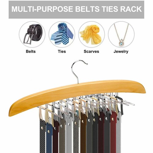 24-Hook Neck Tie Rack Hanger Non-Slip Belt Compact Closet Holder Organizer Scarf - 第 7/14 張圖片