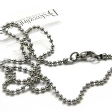 304 Surgical Stainless Steel 2.4mm Ball Chain Dog Tag Style 18 inch Necklace
