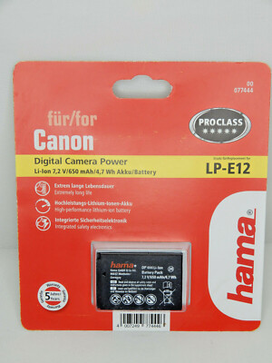 Hama Digital Camera Power 077444 Lithium-Ionen-Akku  für Canon LP-E12    (Me54)