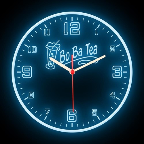 Boba Tee Bubble Cafe Bar Shop Wohndeko bunt flexibel Neon Uhr 10" - Bild 12 von 16