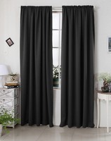 2Er Set Gardine Blickdicht Thermo Vorhang KräUselband 135X245 Schwarz Vh5880Sz-2