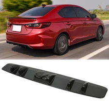 Black Rear Bumper Diffuser Fin Spoiler Lip Splitter Kit For Honda City 2010-2023