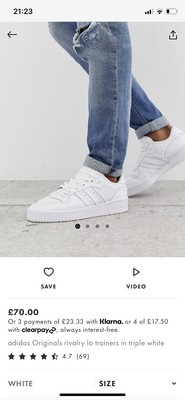 adidas originals rivalry low trainers in triple white