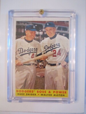 1958 DUKE SNIDER & WALTER ALSTON #314 BASEBALL CARD ''BOSS & POWER'' TUB BBA-9