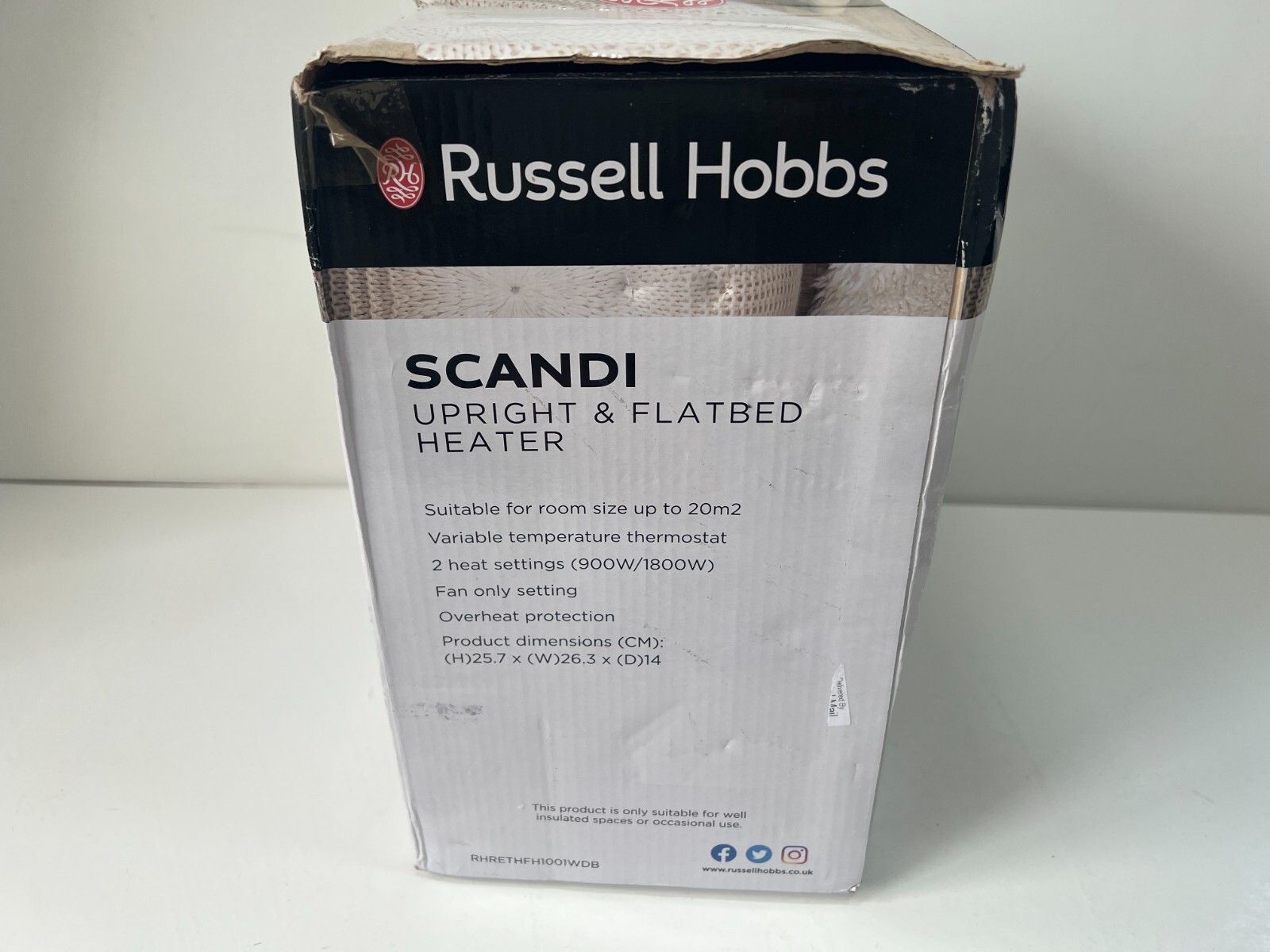 Russell Hobbs Electric Fan Heater Retro Horizontal Vertical 1.8KW Scandi  Wood | eBay