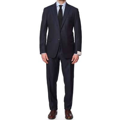 VANNUCCI Navy Blue Tasmanian Super 150's Pinstripe Suit EU 54 NEW US 44