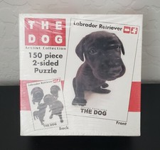 NEW SEALED 150 pc THE DOG 2 sided jigsaw puzzle, Black Labrador Retriever Puppy