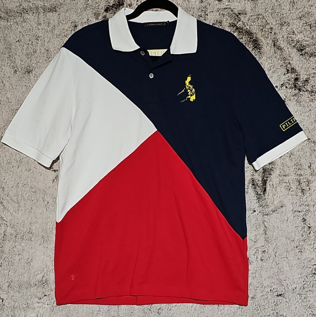 Collezione C2 Philippines Map Polo Color Block Shirt Medium - Main Image