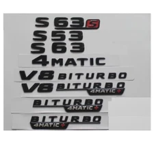 Gloss Black Trunk Emblem for Mercedes Benz W222 S63 S63 S63s AMG V8 BITURBO