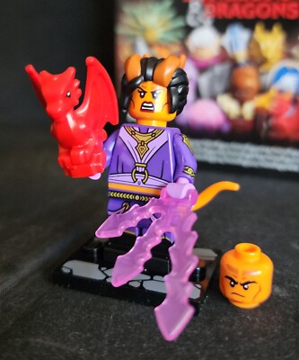 Lego Minifigure Tiefling Sorcerer and Red Dragon 71047 Dungeons