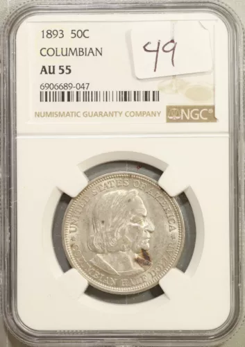 1893 Columbian Exposition Commemorative Half Dollar 50c NGC AU-55 #9-047