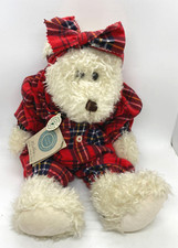 Boyds Bear Ophelia W Witebred pajama teddy bear 17" Red Flannel Weighted