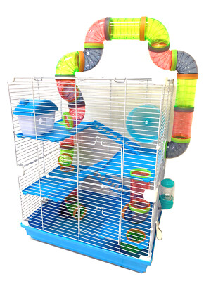 Large 5-Tiers Crossover Tunnel Syrian Hamster Habitat Rodent