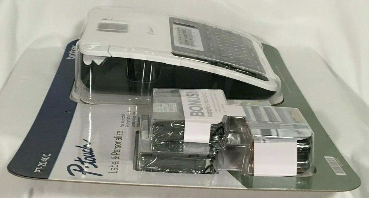 Brother P-Touch Label Maker Printer PT-2040C + TZe1231 Tapes + 6AA