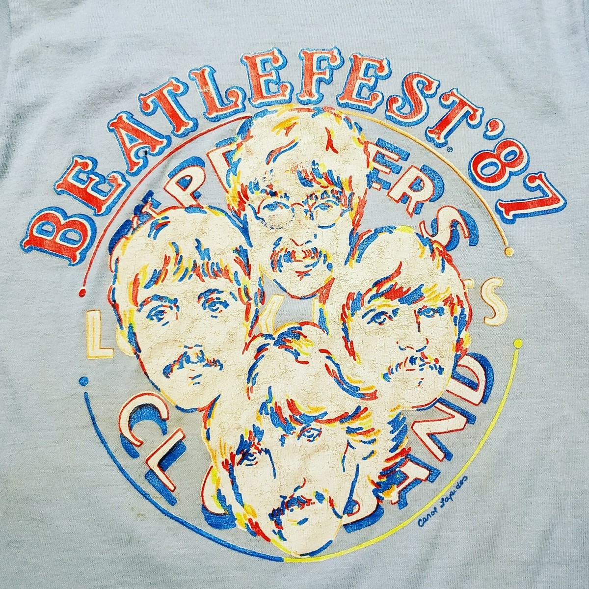 Vtg 80s the BEATLES Tour Tshirt 1987 Fan Club BEATLEFEST Tee Carol 