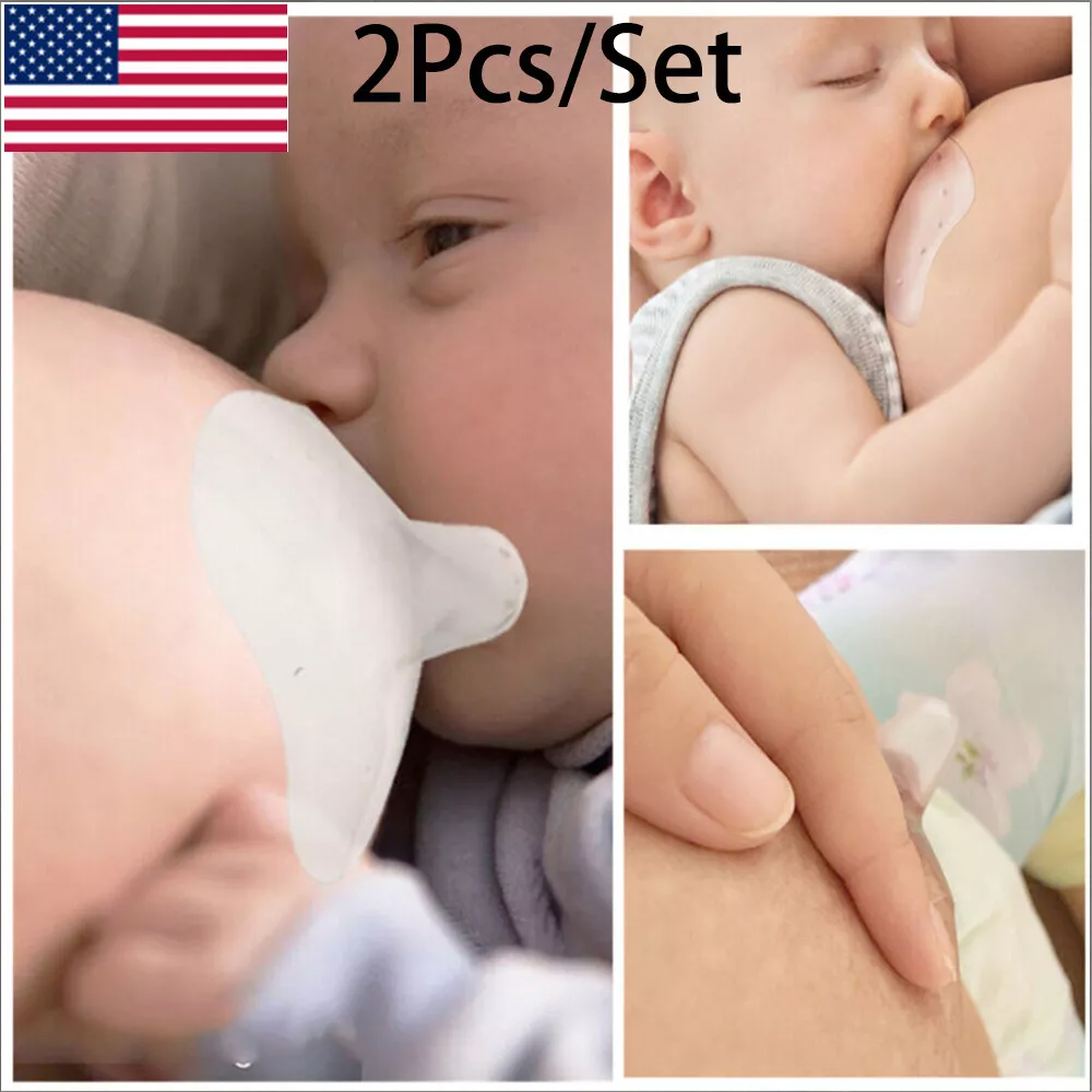 2x Food-Grade Silicone/Contact Nipple Shields Protectors Breastfeeding Aid  w/Box