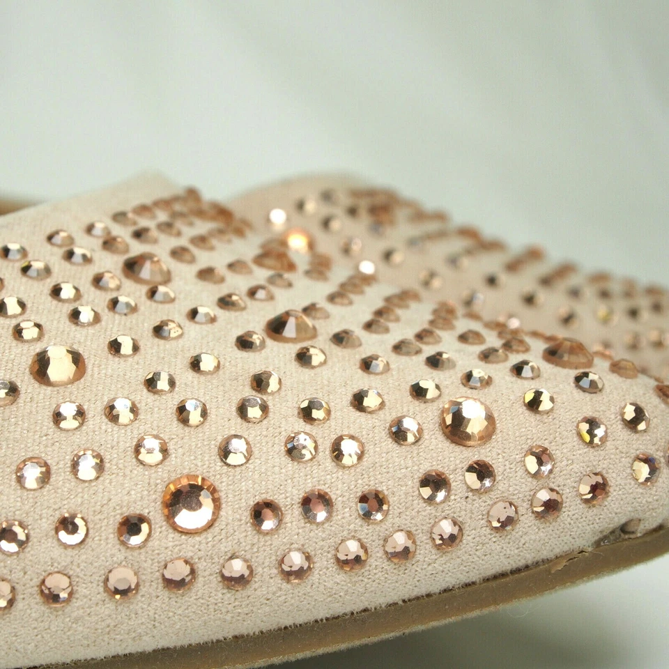 Zapatos planos bailarina de diamantes de imitación para mujer talla 9,5 punta en punta desnuda brillantes moda Foto 2 de 4