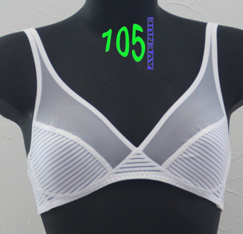 Soutien-gorge Sans Armatures ANTIGEL - Taille 85B - Blanc Rayures Ballerines - Neuf Avec étiquettes