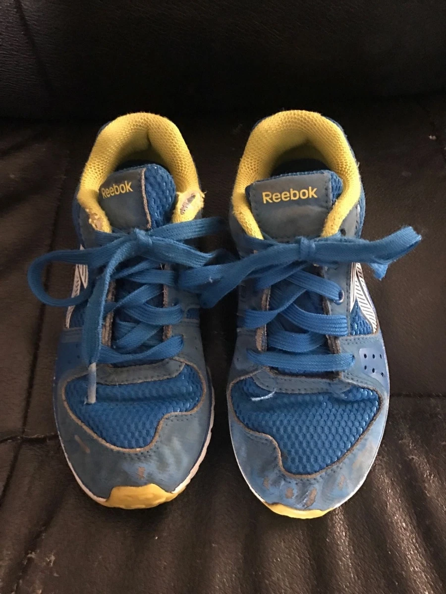 Reebok Running Crossfit Blue Yellow Splash 023501 1111 kids Size 11.5 used