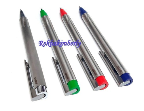 Lamy 105 &106 Logo Mechanical Pencil, 0.5mm 4col Choice:Blue.Red,Green,Brushed - Picture 2 of 7