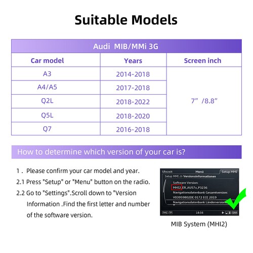 CarPlay Android Auto 7"/8.8" Screen Retrofit Kit for Audi A4, A5, Q2L, Q5L, Q7 - Picture 4 of 15