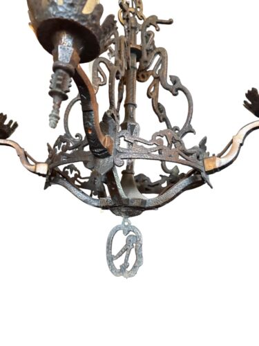 Antique Set Including Matching Chandelier and Hall Fixture RARE - Picture 2 of 7