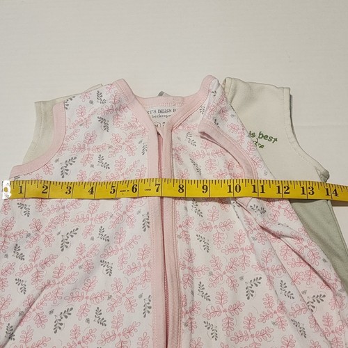 Paquete de 2 sacos de dormir rosa verde talla M 6-12 m Halo / Burt's Bees - Imagen 12 de 14