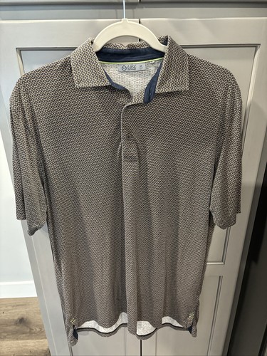 Tasc Performance Polo Shirt Men’s Size M Geometric Multicolor Poly Modal Blend
