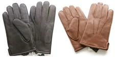 Brooks Brothers Men's Genuine Leather Thinsulate Lined Gloves Dark/Brown Tan NEW