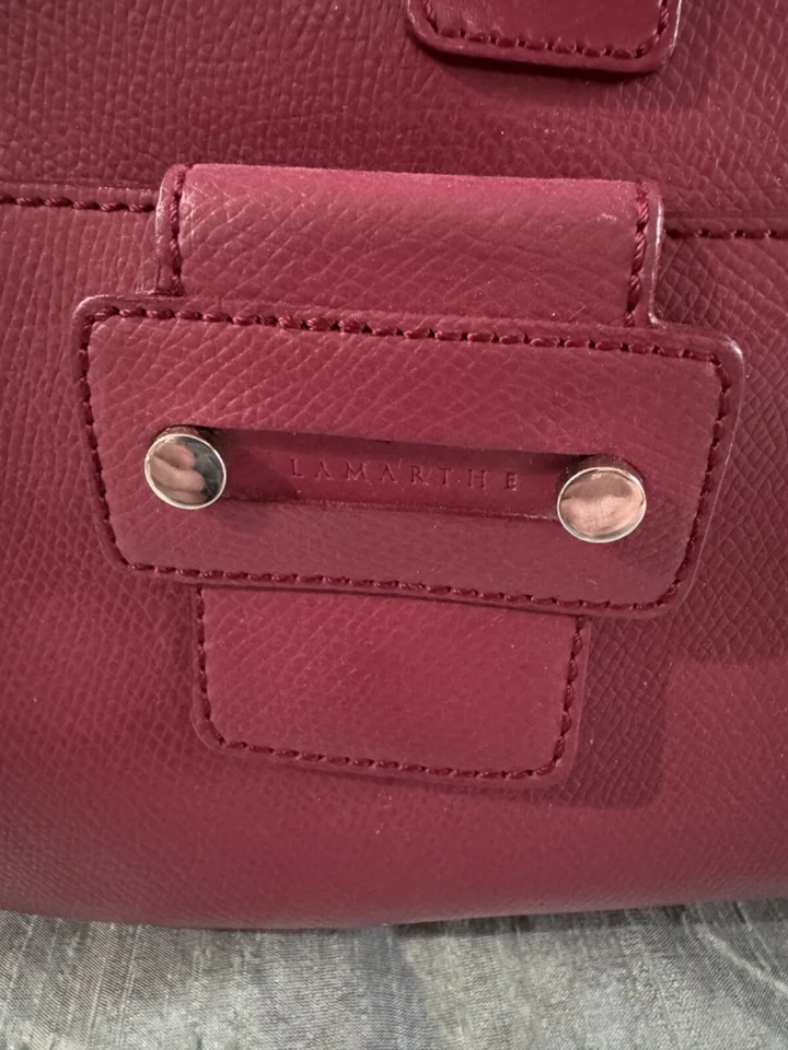 Bolso de Hombro Lamarth Mujer Cartera Cuero Rosa Bolsillos Vintage Interior y Exterior Foto 2 de 4