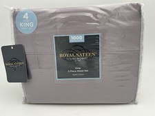 Royal Sateen Luxury 4 Piece Sheet Set Alpha Cotton 1000 TC Size King MSRP 199.9