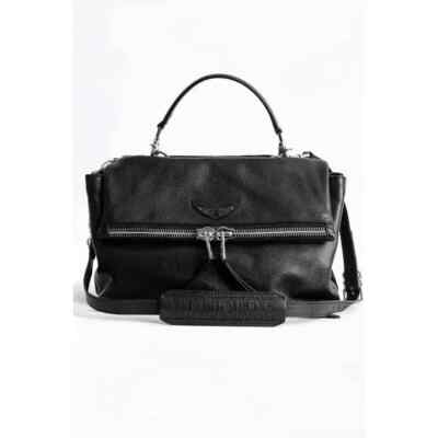 ZADIG & VOLTAIRE Twins Zip Wing Black Leather Double
