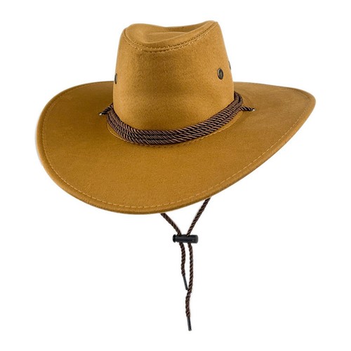 Cappello da cowboy vintage in pelle scamosciata stile britannico cappello da rancher western unisex - Foto 8 di 57