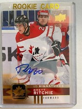 2017-18 UD Team Canada Hockey Signatures Brett Ritchie Auto Dallas Stars