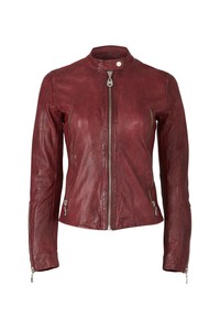 Doma-Red-Women-039-s-Size-Medium-M-Front-Zip-Motorcycle-Leather-Jacket-690-231