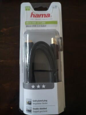 Hama 3.0 USB-Kabel 1,8m USB-A/MicroUSB-B m/m Vergoldet Doppelt Geschirmt Neu