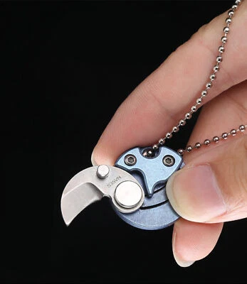 Mini S35VN Blade Titanium Alloy Coin Keychain Folding Knife Outdoor Cutter EDC