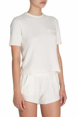 Eberjey BLAKE Coconut Milk Patch Pocket Top & Not So Basic Short - L