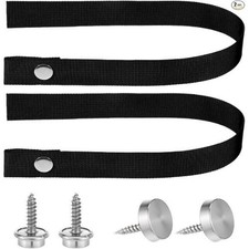 Heavy Duty 18-Inch Sliding Door Security Straps with Button Snap  Screw Stud, U
