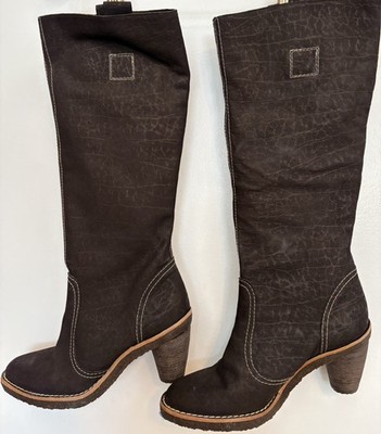 STUART WEITZMAN Brown Leather White Stitching Knee High Boot Sz 7